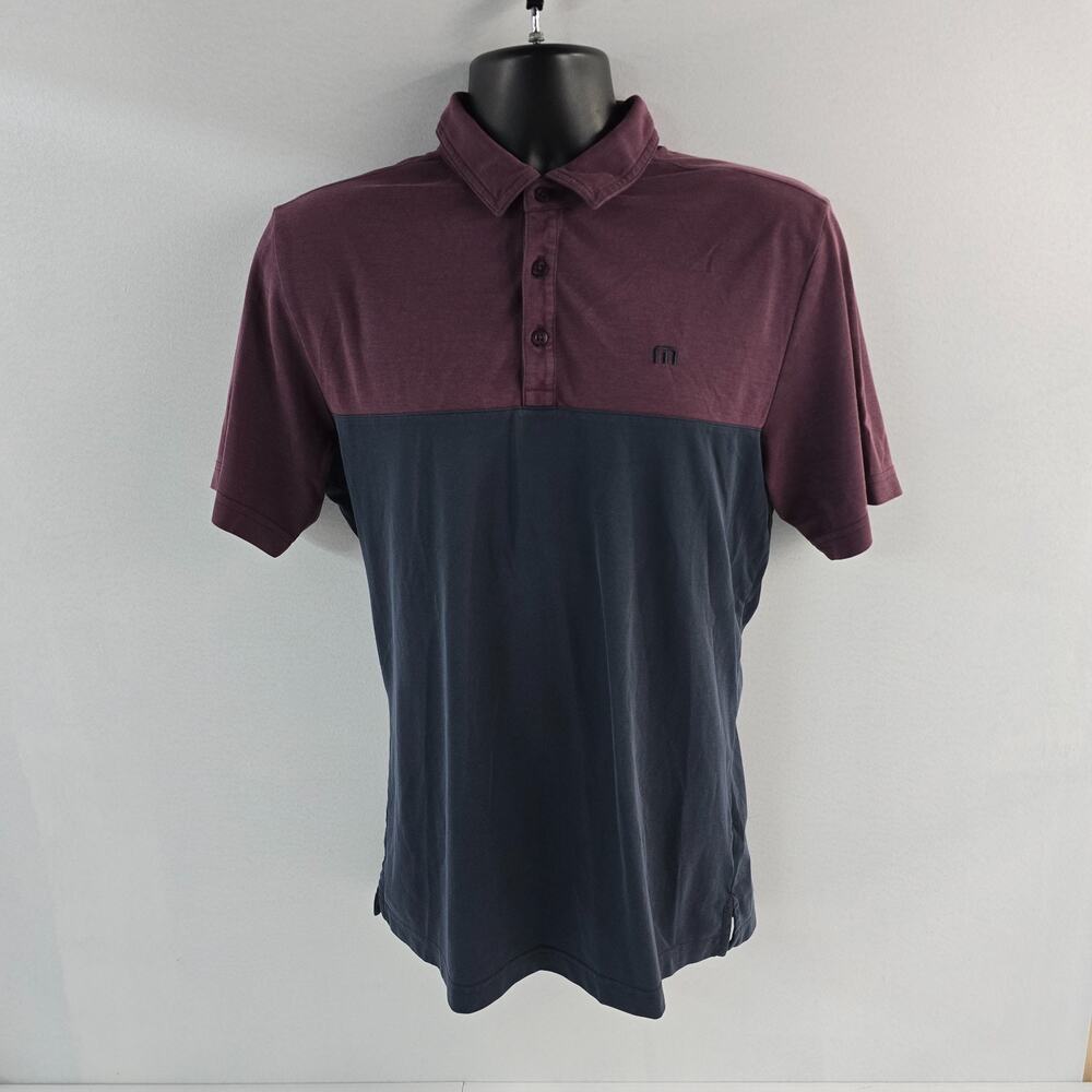 Tavis Mathew golf polo shirt mens red blue Medium mens 6295
